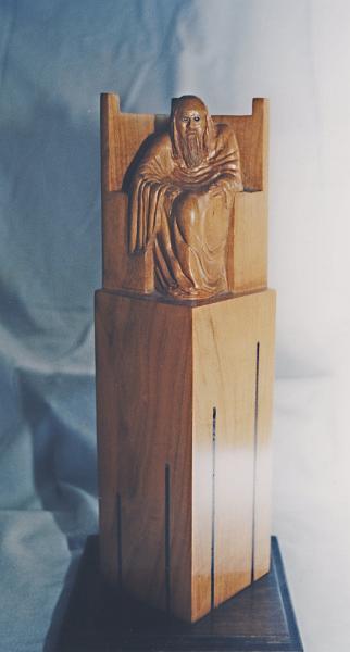 The Watcher.jpg - "The Watcher" - by Colin Etherington  Cherry - 16" by 4"